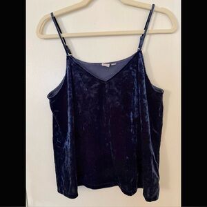 Gap Royal Blue Velour Tank Top With Adjustable Straps and a V-Neck NWOT